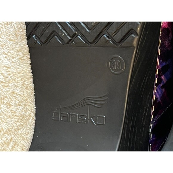 Dansko Size 39 ( US 8.5-9) Purple Leopard Print Professional Nursing Clogs Shoes - Picture 10 of 10